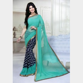 Vinay’s Soft Printed Georgette Sharee with all over rhine stone